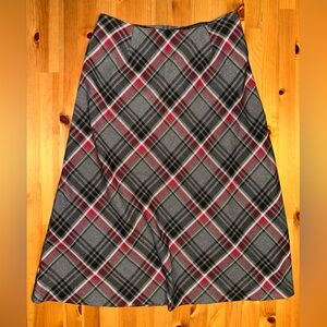 plaid midi skirt
